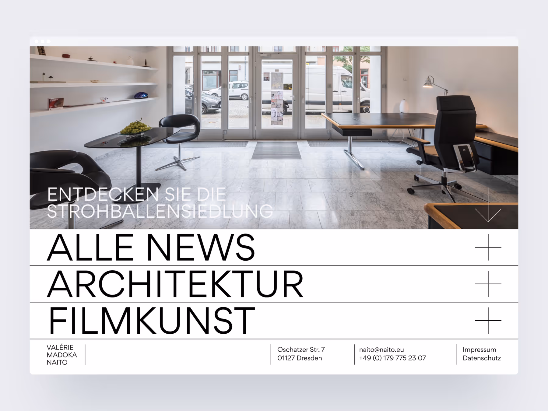 Screenshot of a film evening announcement on the website