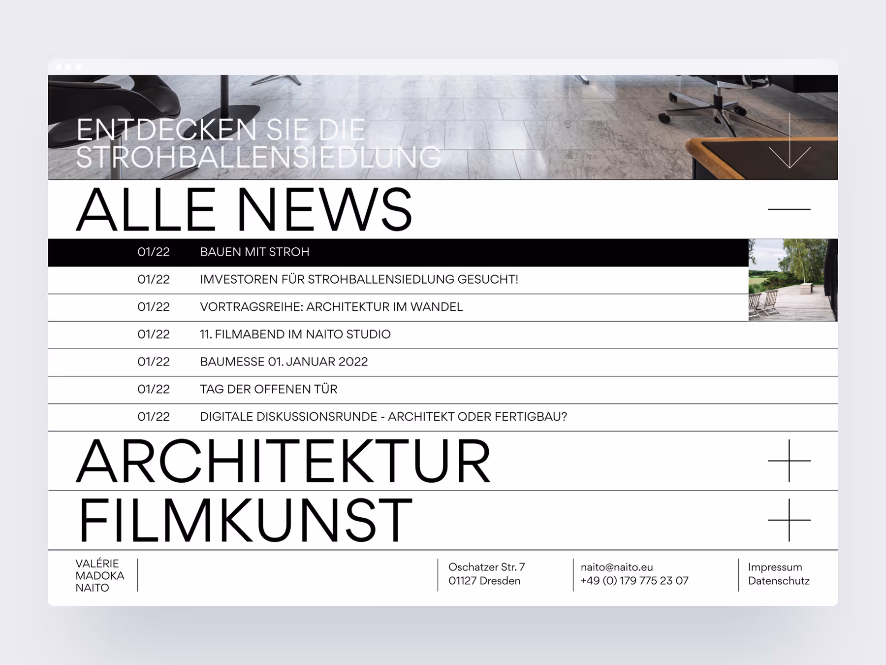 Full-width screenshot of the website