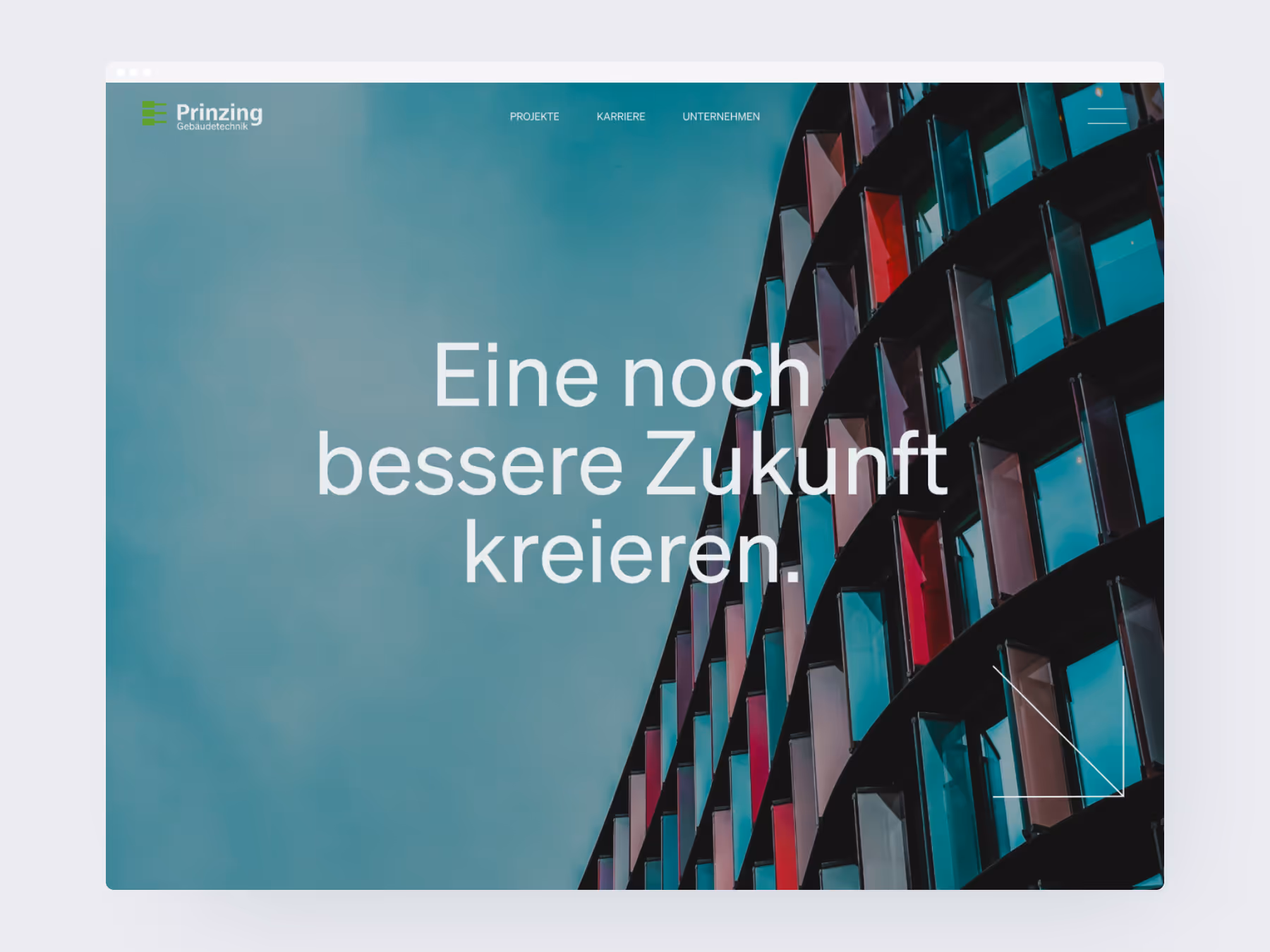 Screenshot of the news section of the website