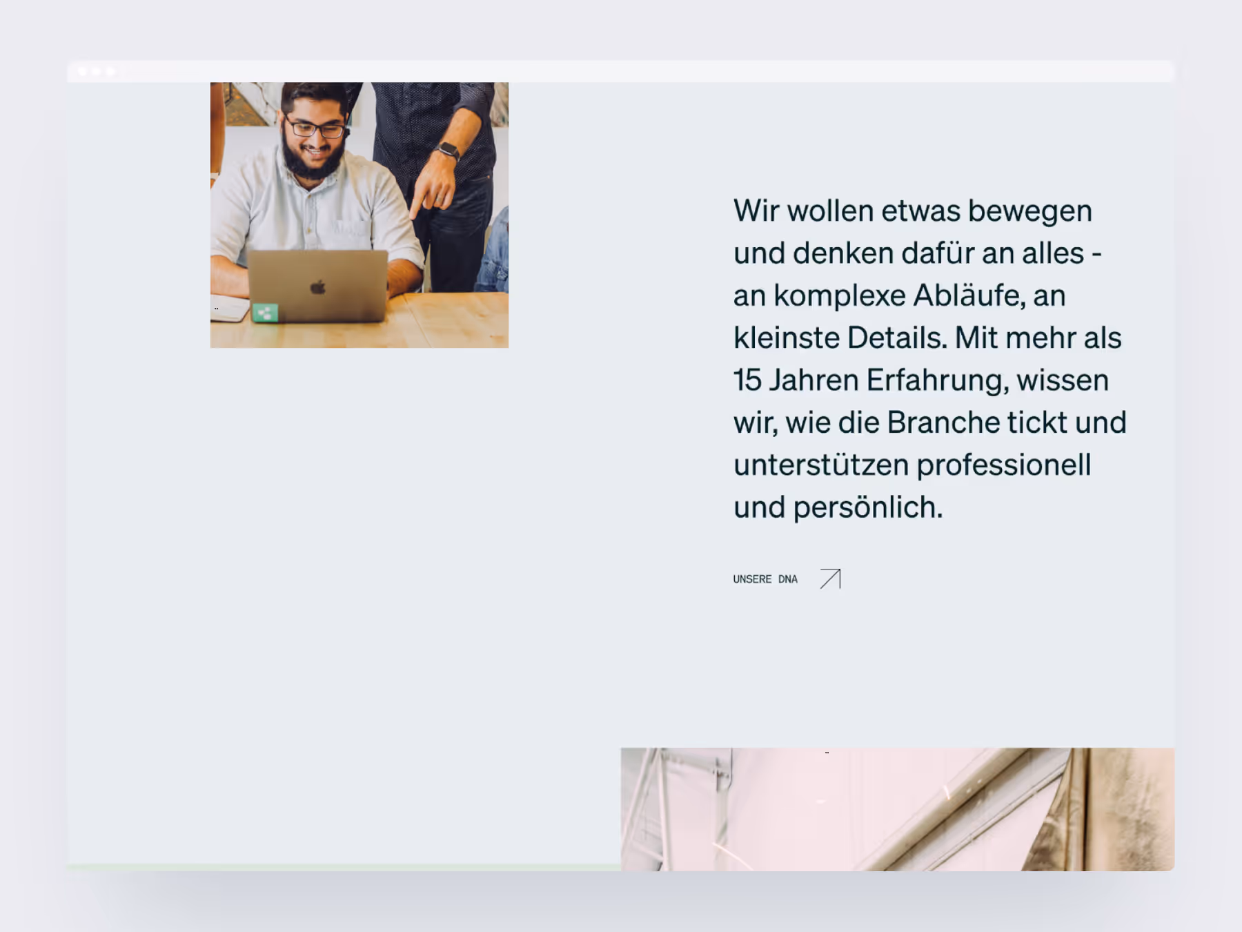 Screenshot of a film evening announcement on the website