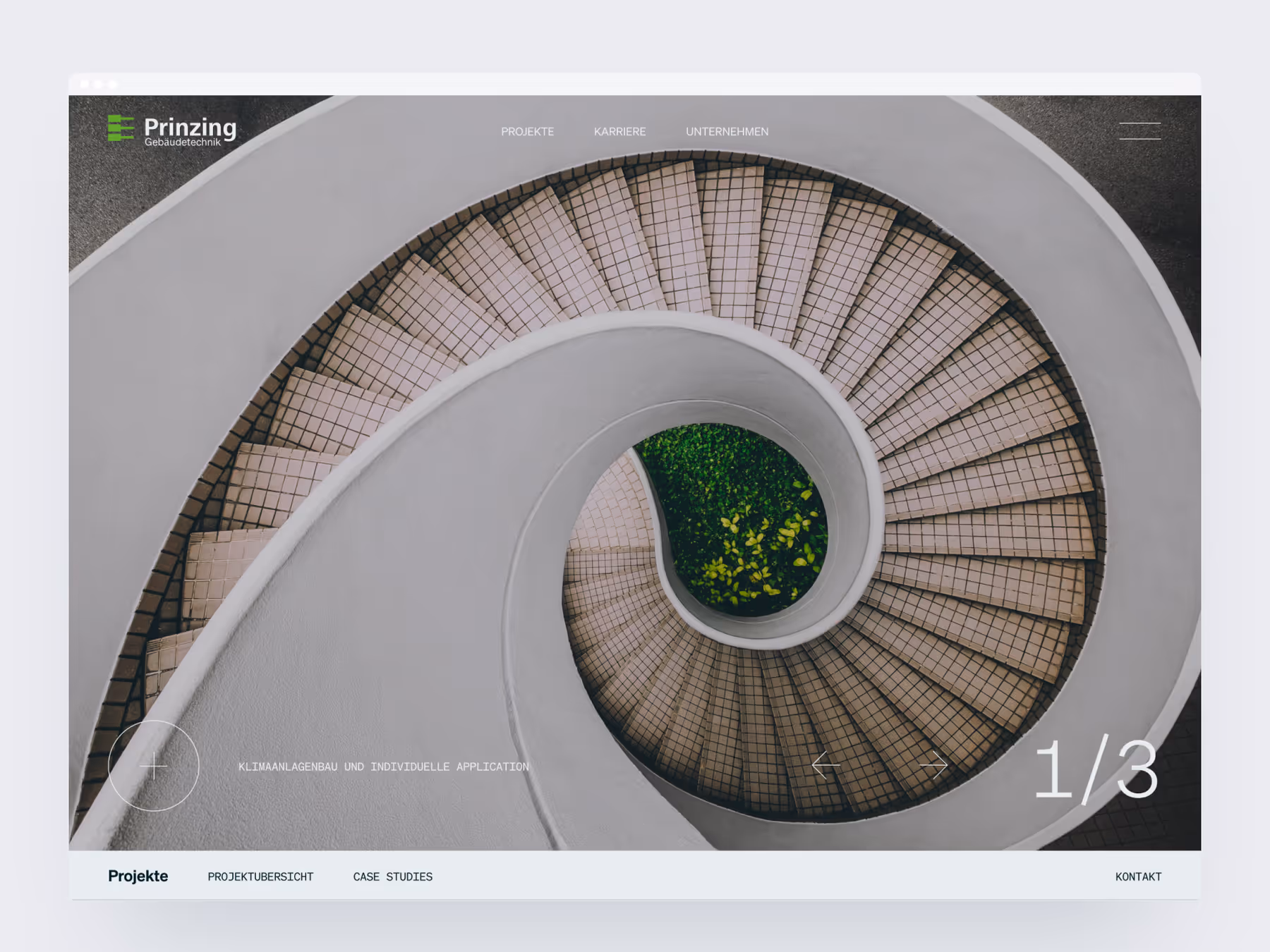 Screenshot of the news section of the website