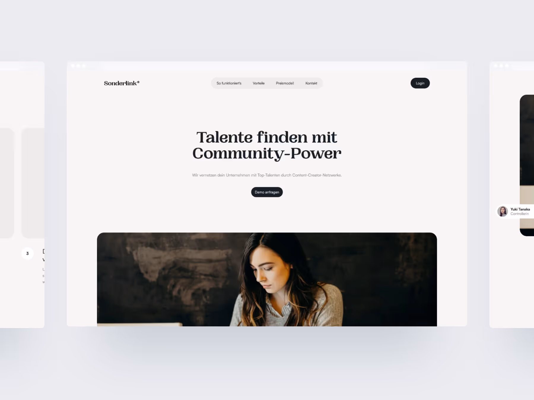 Screenshot of the news section of the website