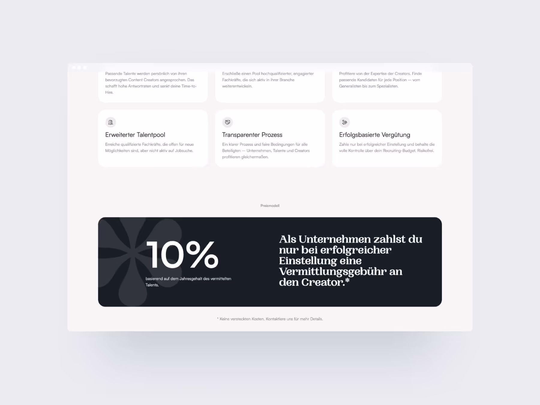 Screenshot of the news section of the website